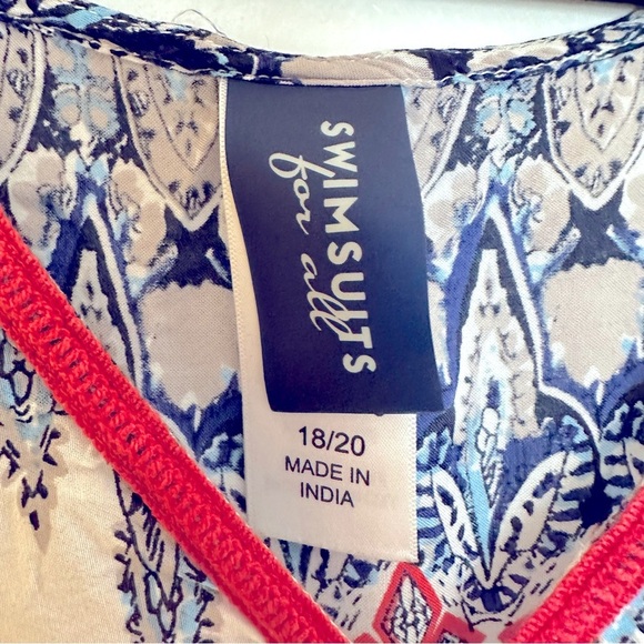 Swimsuits For All Kelsea cover up tunic in blue boho coral 18/20 - Picture 10 of 11